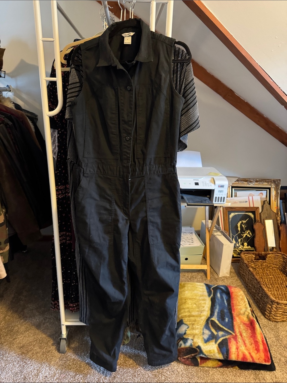 Duluth sleeveless coveralls s small in black colorway